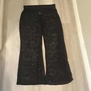 See through patterned design swim pants